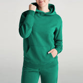 nxt Slim fit deep see green fleece pullover hoodies for women